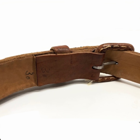 🦏Unique Vintage handmade beaded leather belt (30-32) *EVC - Picture 3 of 5